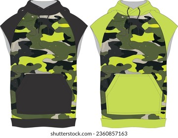 short sleeve hoodie unisex vector  
camouflage pattern short hoodie vector 
