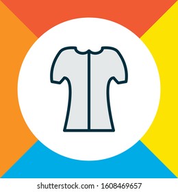 Short sleeve icon colored line symbol. Premium quality isolated polo element in trendy style.