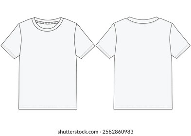 Short Sleeve Infant baby T shirt Tops Technical fashion flat sketch Vector illustration template