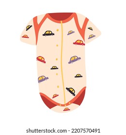Short Sleeve Infant Bodysuit With Print With Car
