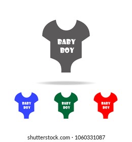 Short Sleeve Infant boy Bodysuit icon. Elements of baby and baby tools multi colored icons. Premium quality graphic design icon. Simple icon for websites, web design, mobile app on white background