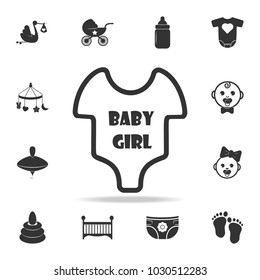 Short Sleeve Infant girl Bodysuit icon. Set of child and baby toys icons. Web Icons Premium quality graphic design. Signs and symbols collection, simple icons for websites on white background