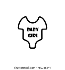 Short Sleeve Infant girl Bodysuit icon. Baby element icon. Premium quality graphic design icon. Signs, outline symbols collection icon for websites, web design, mobile app on white background