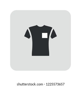 Short sleeve pocket t-shirt front view flat style, vector illustration isolated on white