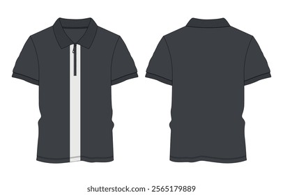 Short Sleeve polo shirt vector illustration template front and back 