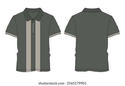 Short Sleeve polo shirt vector illustration template front and back 