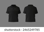 Short sleeve polo shirt.t-shirt front, t-shirt back and t-shirt sleeve design for mockup.