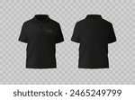 Short sleeve polo shirt.t-shirt front, t-shirt back and t-shirt sleeve design for mockup.