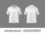 Short sleeve polo shirt.t-shirt front, t-shirt back and t-shirt sleeve design for mockup.