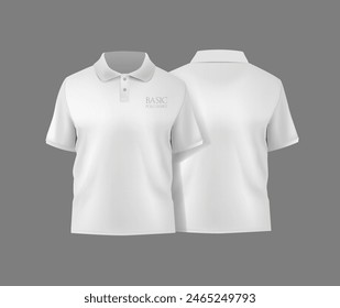 Short sleeve polo shirt.t-shirt front, t-shirt back and t-shirt sleeve design for mockup.