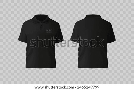 Short sleeve polo shirt.t-shirt front, t-shirt back and t-shirt sleeve design for mockup.