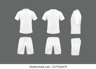 Short sleeve round neck t-shirt and short white pants mockup