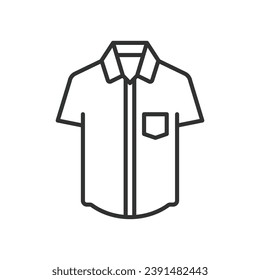 Short sleeve shirt icon line design. Apparel, Clothing, Fashion, Style, Icon vector illustrations. Short sleeve shirt editable stroke icon.