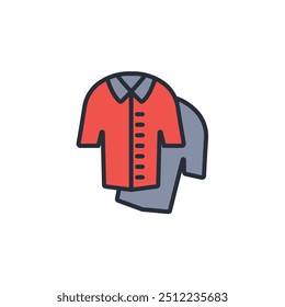 short sleeve shirt icon. vector.Editable stroke.linear style sign for use web design,logo.Symbol illustration.