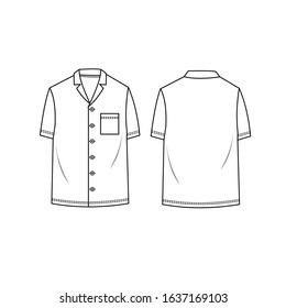 SHORT SLEEVE SHIRTS fashion flat sketch template