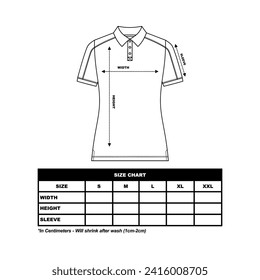 Short sleeve t shirt Size Chart, woman round, square and V neck. technical drawing fashion flat sketch vector illustration