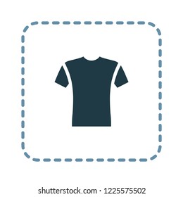 Short sleeve t-shirt front view flat style, vector illustration isolated on white