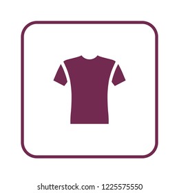 Short sleeve t-shirt front view flat style, vector illustration isolated on white