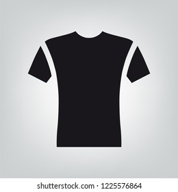 Short sleeve t-shirt front view flat style, vector isolated illustration