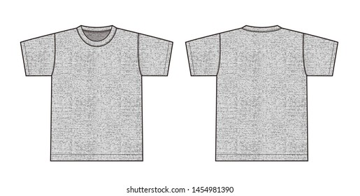 Short sleeve t-shirt illustration (heather gray) /front,back