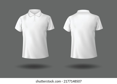 Short sleeve white polo shirt mockup