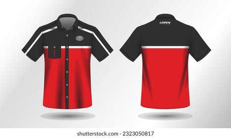 short sleeve work shirt design template