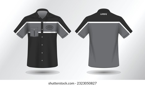 short sleeve work shirt design template