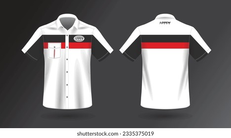 plantilla de camisa de trabajo de manga corta