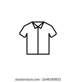 Short Sleeved Collared Shirt Outline Style On A Transparent Background
