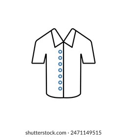 short sleeved shirt concept line icon. Simple element illustration. short sleeved shirt concept outline symbol design.