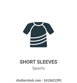 Short sleeves glyph icon vector on white background. Flat vector short sleeves icon symbol sign from modern sports collection for mobile concept and web apps design.