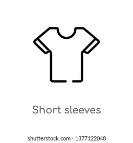 short sleeves vector line icon. Simple element illustration. short sleeves outline icon from sports concept. Can be used for web and mobile