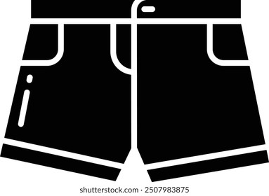 Short solid glyph vector illustration