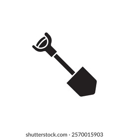 Short spade icon black and white vector outline sign