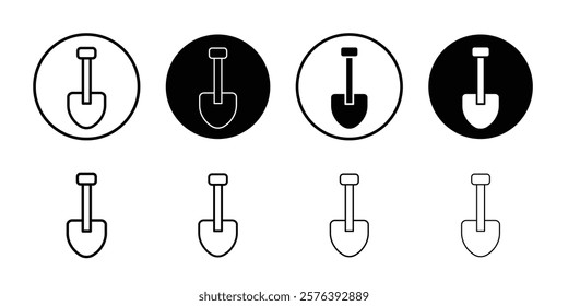 Short spade icon logo sign set vector outline