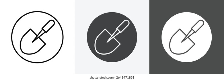 Short spade icon set vector art