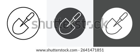 Short spade icon set vector art