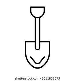 Short spade icon Simple outline vector logo