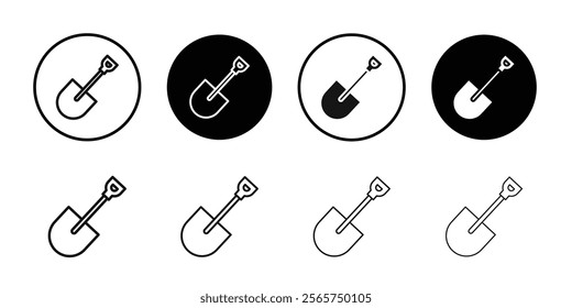 Short spade icon Simple thin outline