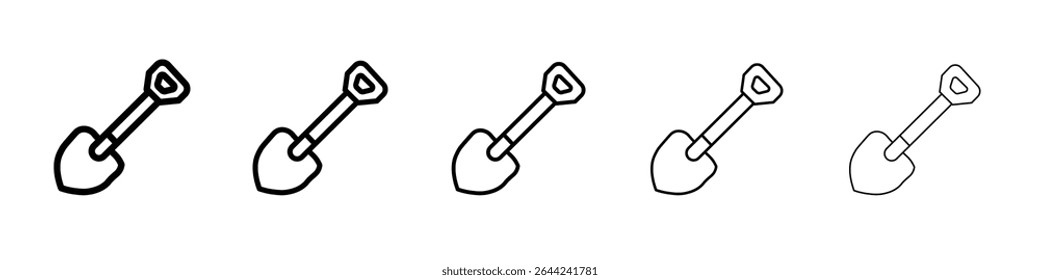 Ícone de espaço curto conjunto de marcas de logotipo de contorno fino