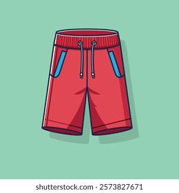 Short Sport Pants for Men Cartoon Vector Icon Illustration. Short Icon Concept Isolated Premium Vector. Flat Cartoon Style