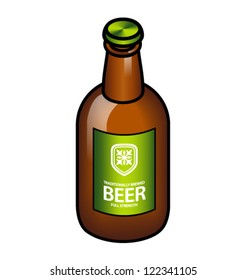 A short and squat stubbie bottle of beer.