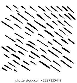 Short strokes in different directions. Monochrome abstract background. Vector illustration isolated on white background.