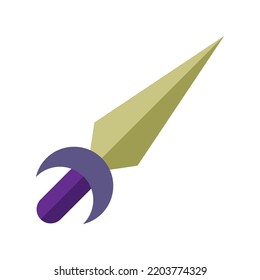 Short sword design element in flat style. vector illustration