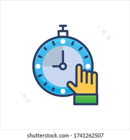 short term goals vector icon style illustration. Startup and New Business outline filled symbol icon. EPS 10