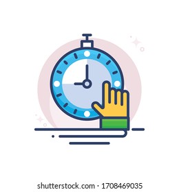 short term goals vector illustration.  Startup and new business filled outline icon. 