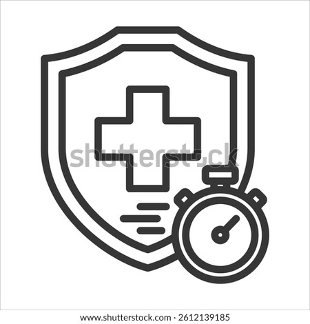 Short Term Insurance Icon Vector Illustration Outline