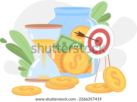 Short term investment flat concept vector spot illustration. Editable 2D cartoon concept on white for web design. Managing goals. Money saving plan creative idea for website, mobile, magazine