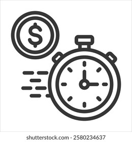 Short Term Outline Icon Vector Illustration