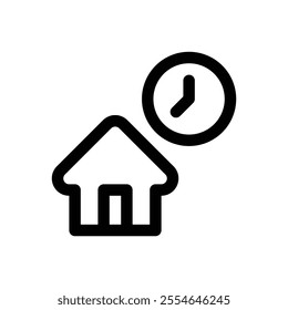 Short term rental. Editable stroke icon on white background.